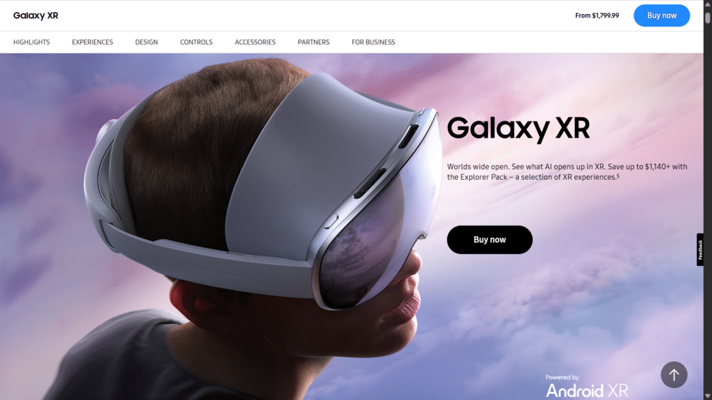 Samsung's Galaxy XR Headset: The New Android-Powered AI Battleground 1 Samsung Galaxy XR